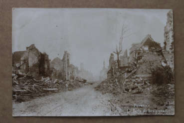 Postcard Photo PC Peronne 1914-1918 destroyed houses worldwar street France 80 Somme